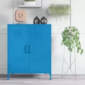 Image of Cache 2 Door Metal Locker Storage Cabinet Blue By Novogratz