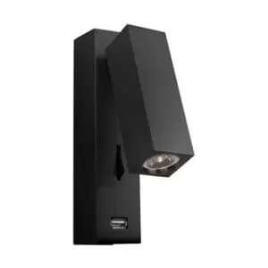 Image of Larissa Rila Sconce Wall Lamp Black Matt Led-Usb