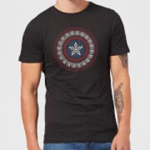 Image of Marvel Captain America Oriental Shield Mens T-Shirt - Black