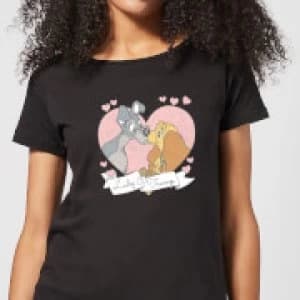 Image of Disney Lady And The Tramp Love Womens T-Shirt - Black