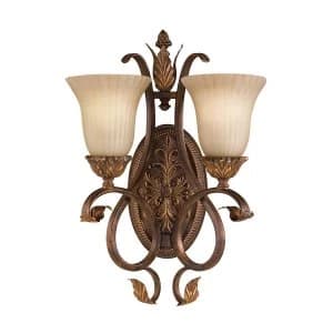 Image of 2 Light Indoor Wall Light Aged Tortoise Shell, E27