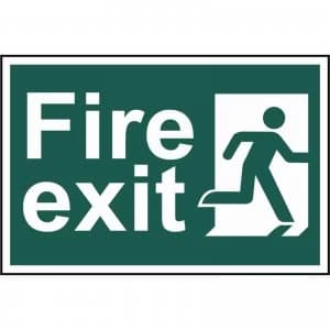 Image of Scan Fire Exit Running Man Sign 300mm 200mm Standard