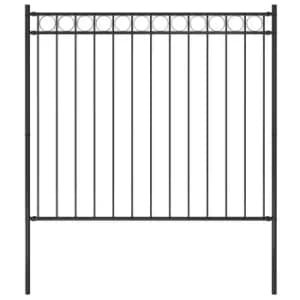 Image of Vidaxl Garden Fence Steel 1.7X1.5 M Black