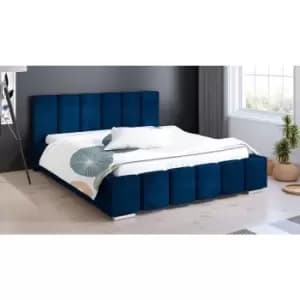 Image of Lemela Bed Single Plush Velvet Blue