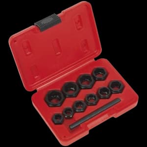 Image of Sealey 10 Piece Spanner Type Bolt Extractor Set