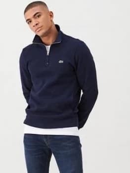 Image of Lacoste Sportswear Classic Half Zip Knitted Jumper - Navy, Size 5, Men