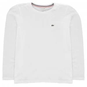 Image of Lacoste Junior Boys Basic Long Sleeve T Shirt - White
