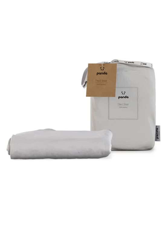 Image of Panda London 100% Bamboo Bedding Fitted Sheet in White Size: King White Unisex King