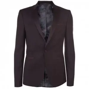 Image of Label Lab Rashford Textured Dinner Suit Jacket - Burgundy