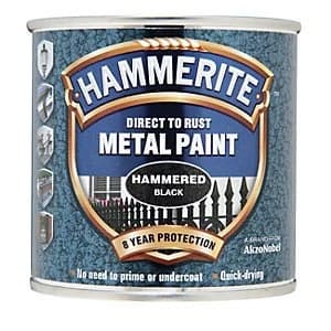 Image of Hammerite Metal Paint - Hammered Black 250ml