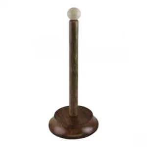 Image of Country Cottage Wood & Ceramic Kitchen Roll Holder
