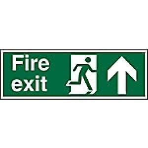 Image of Fire Exit Sign Up Arrow Aluminium 15 x 45 cm