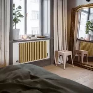 Image of Brass Horizontal Designer Radiator Oval Column Central Heating Radiators 590x865 - Brass