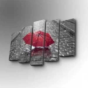 Image of 5PUC-141 Multicolor Decorative Canvas Painting (5 Pieces)