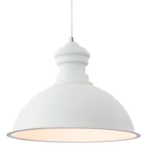 Image of Aztec 1 Light Dome Ceiling Pendant Rough Sand White, E27