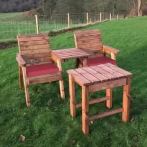 Image of Charles Taylor Deluxe Companion Set with Cushions, Burgundy