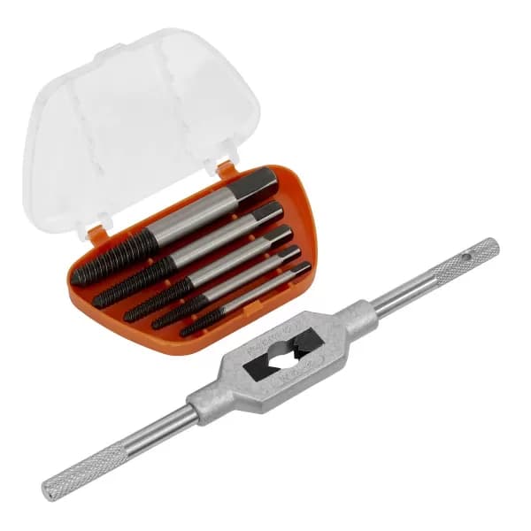Image of Genuine SEALEY AK721 Screw Extractor Set with Wrench 6pc Helix Type