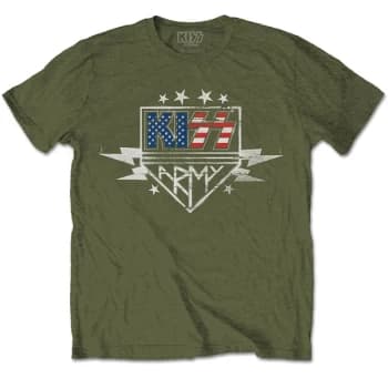 Image of KISS - Army Lightning Unisex Large T-Shirt - Green
