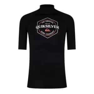 Image of Quiksilver Poolday Short Sleeve Rash Vest - Black