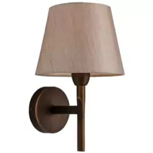 Image of Firstlight - Transition - 1 Light Single Indoor Wall Light Bronze, Oyster Shade, E14