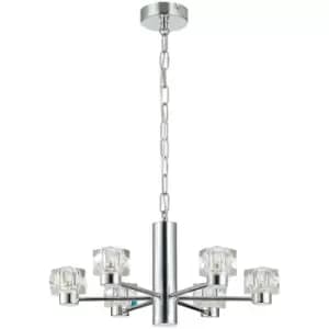 Image of Spring Lighting - Spring Contemporary Multi Arm Pendant Ceiling 6 Light Chrome, Glass