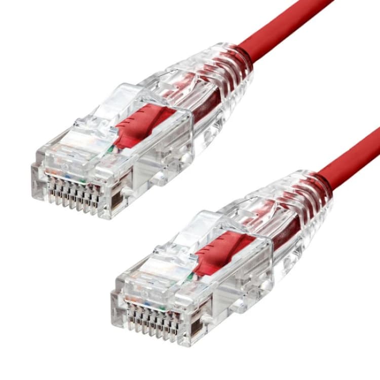 Image of ProXtend Ultra Slim CAT6 U/UTP CU LSZH Ethernet Cable Red 30CM