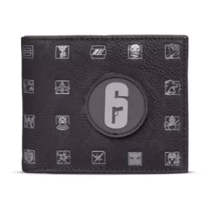 Image of Tom Clancy's Rainbow Six Siege Logo Patch with Operator Logos All-over Print Bi-fold Wallet