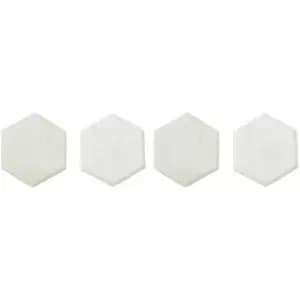 Image of Set of Four White Marble Hexagonal Coasters - Premier Housewares