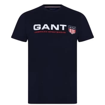 Image of Gant Retro Shield T Shirt - Blue