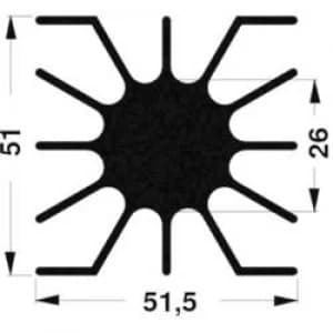 Image of LED heat sink 1.85 CW L x W x H 51.5 x 51 x 37.5mm Fischer