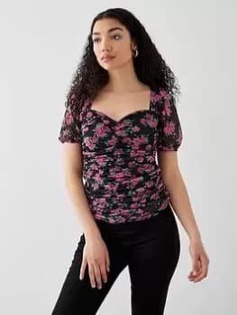 Image of Dorothy Perkins Ruched Front Sweetheart Top - Multi, Size L, Women