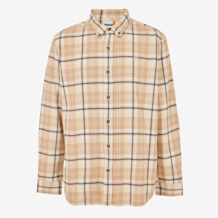 Image of Timberland Mens Long-Sleeve Check Patterned Shirt Angora male S