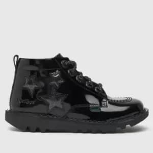 Image of Kickers Black Kick Hi Star Girls Toddler Boots