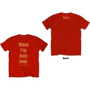 Image of The Beatles - When I'm Sixty Four Unisex Large T-Shirt - Red