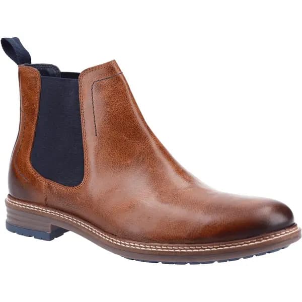 Image of Hush Puppies Mens Justin Pull On Chelsea Ankle Boots - UK 8 Brown male ES3513CAM8