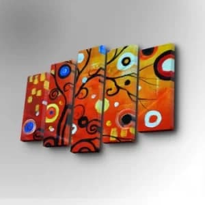 Image of 5PUC-008 Multicolor Decorative Canvas Painting (5 Pieces)