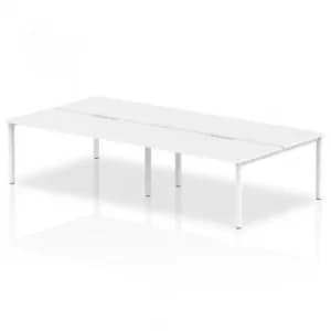 Image of Trexus Bench Desk 4 Person Back to Back Configuration White Leg