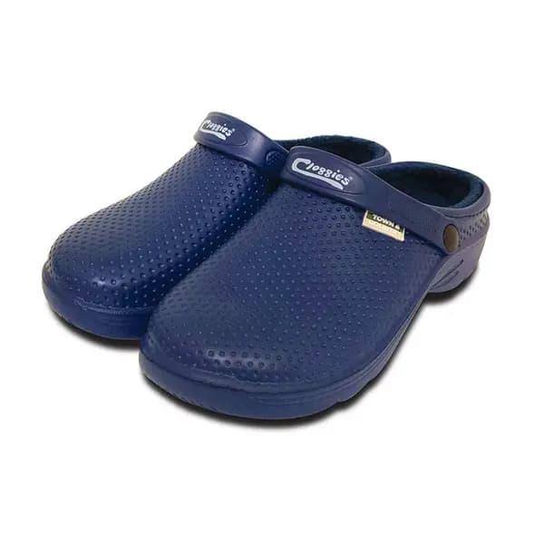 Image of Town & Country FLEECY EVA CLOGGIES SHOES NAVY SIZE 7