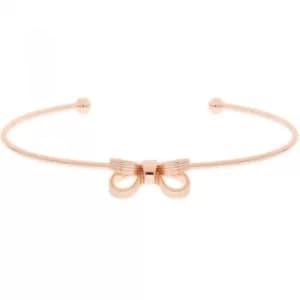 Image of Ted Baker Ladies Rose Gold Plated Olken Mini Opulent Bow Bangle