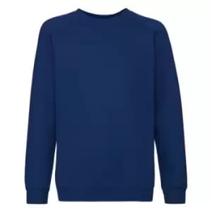 Image of Fruit Of The Loom Childrens/Kids Unisex Raglan Sleeve Sweatshirt (7-8) (Navy)