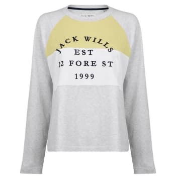 Image of Jack Wills Hatley Colour Block T-Shirt - Grey Marl