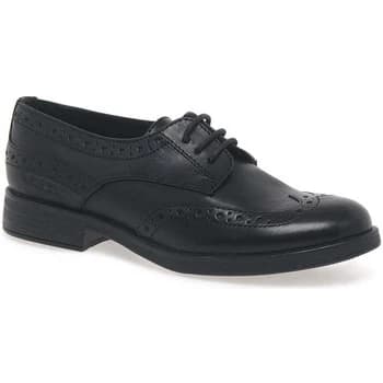 Image of Geox Agata Lace Girls Senior School Shoes Girls Childrens Casual Shoes in Black,7