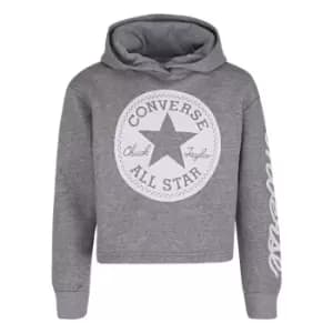 Image of Logo Print Short Hoodie in Cotton Mix, 8-15 Years