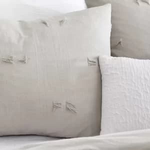Image of DKNY Textured Fringe Standard Pillowcase, Grey