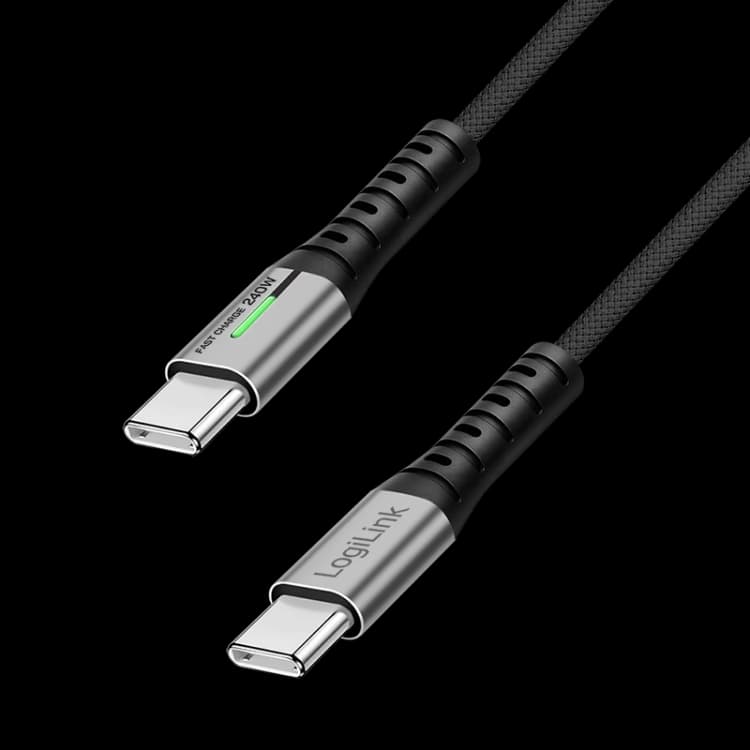 Image of LogiLink USB 3.2 Gen2x2 Type-C cable. C/M to C/M. 20 Gbps. 240W. 4K. L