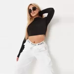 Image of Missguided Seamfree High Neck Ls Top - Black