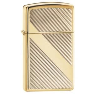 Image of Zippo Lines Design High Polish Brass Windproof Lighter