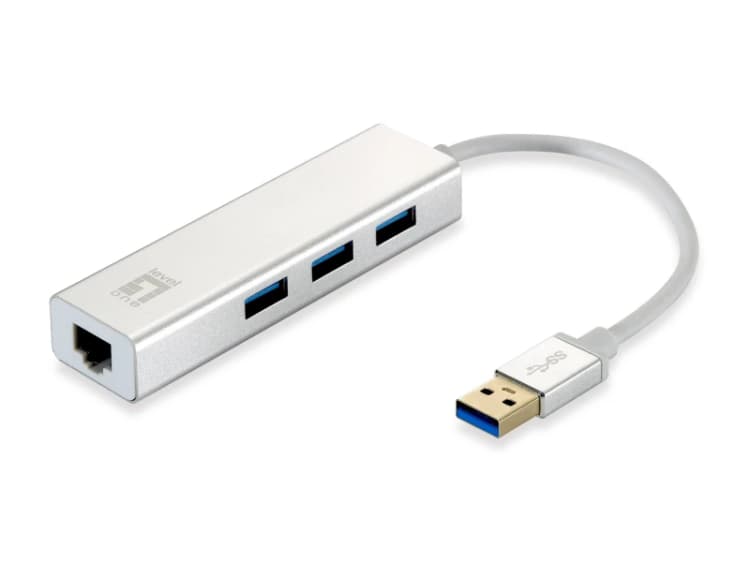 Image of LevelOne Gigabit USB Network Adapter. USB Hub