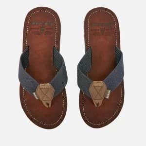 Image of Barbour Mens Toeman Beach Toe Post Sandals - Navy - UK 8