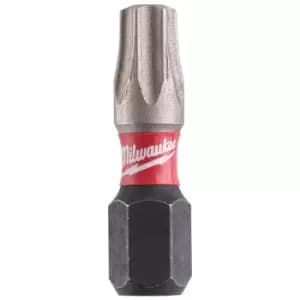 Image of Milwaukee Shockwave Impact Duty Torx Screwdriver Bits TX15 25mm Pack of 25